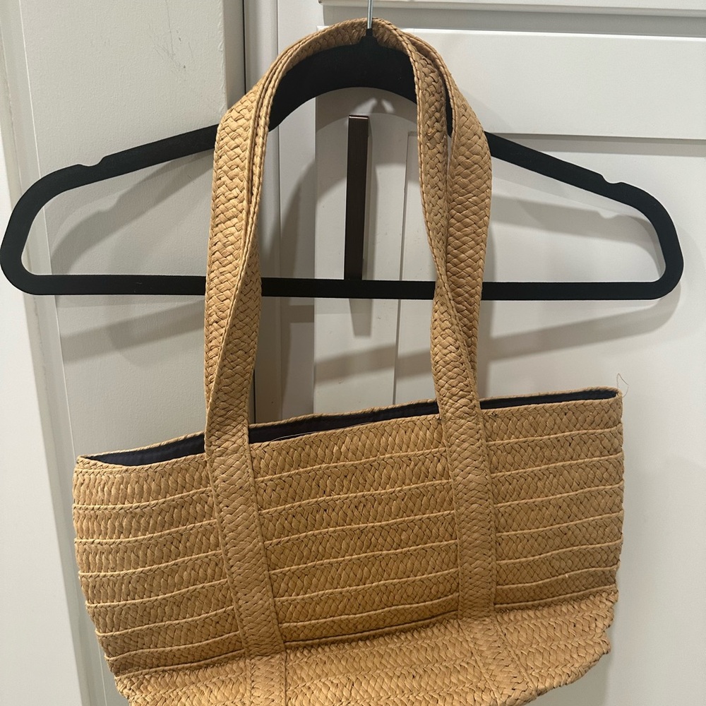 Stylish Tan Woven Tote Bag